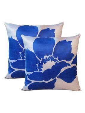 Oussum Farmhouse Cushion Cover Cotton Floral Printed Pillow Case Set of 2